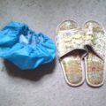 Ria Lina' s slippers and shower cap
