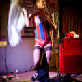 Mister Meredith strips at Guttersnipes to reveal a burlesque attire at Guttersnipes