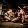 Ready to rumble: Traumata and Randolph Hott give no quarter at Carnesky's Tarot Drome's wrestling match