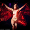 Hell's belle: burlesque dancer Missy Malone spreads her red wings