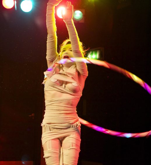 Hoopster Emily-Rose's burlesque act was well-received.