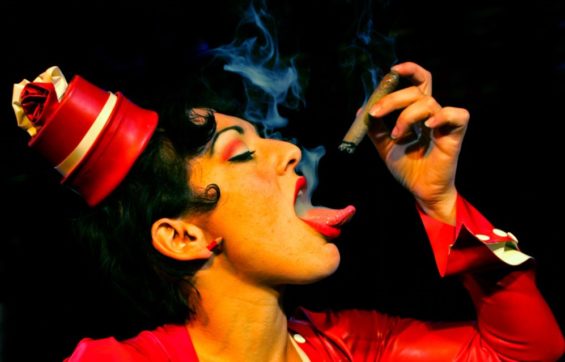 Smokin': Miss Behave, The Crack's Mistress of Ceremonies is a star turn in her own right.