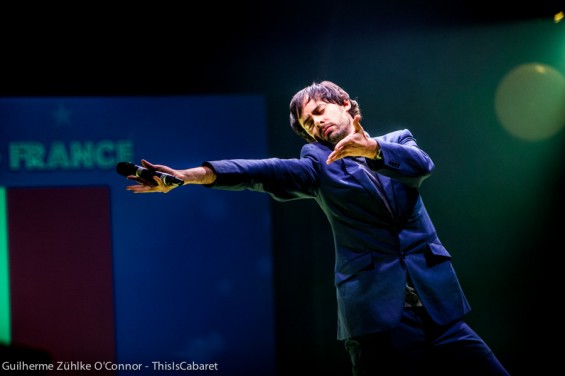 France's Marcel Lucont's winning tune Merde-Oui was a laconic hip-hop number.