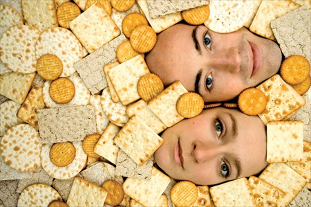Sarah-Louise Young and Paul L Martin appeared on the first Cheese 'n' Crackers flyer.