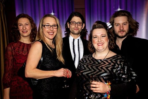 Judges of the frst London Cabaret Awards which took place aboard the barge: Catia Ciarico, Lisa Lee, Ben Walters, Jayne Hardy and Alexander Parsonage