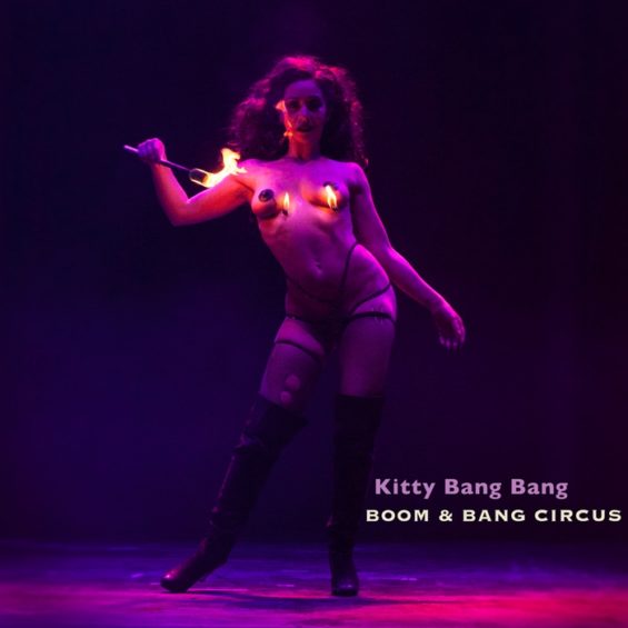 Kitty Bang Bang's flaming nipple tassels are a signature motif of her spectacular burlesque routines.