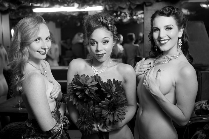 Behind the scenes with The Folly Mixtures' shoot for the 2017 All Nude Cabaret Charity Calendar. Photo © Sin Bozkurt. Please do not reproduce without permission.